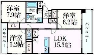 ポートヴィラ西岡本の物件間取画像